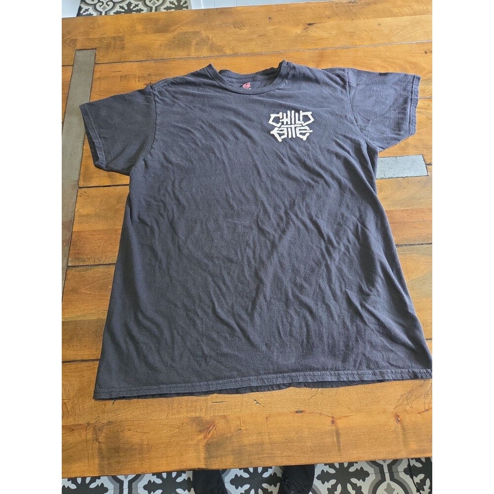 Child Bite Band Shirt Mens L Large Charcoal Black Satanic Panic Demonic Doorways